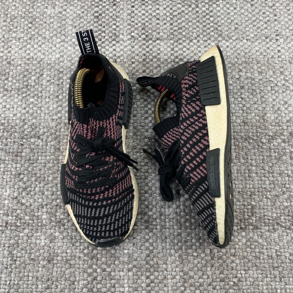 Adidas NMD R1 Primeknit Mens 6 Black Pink Grey Glitch Camo CQ2444